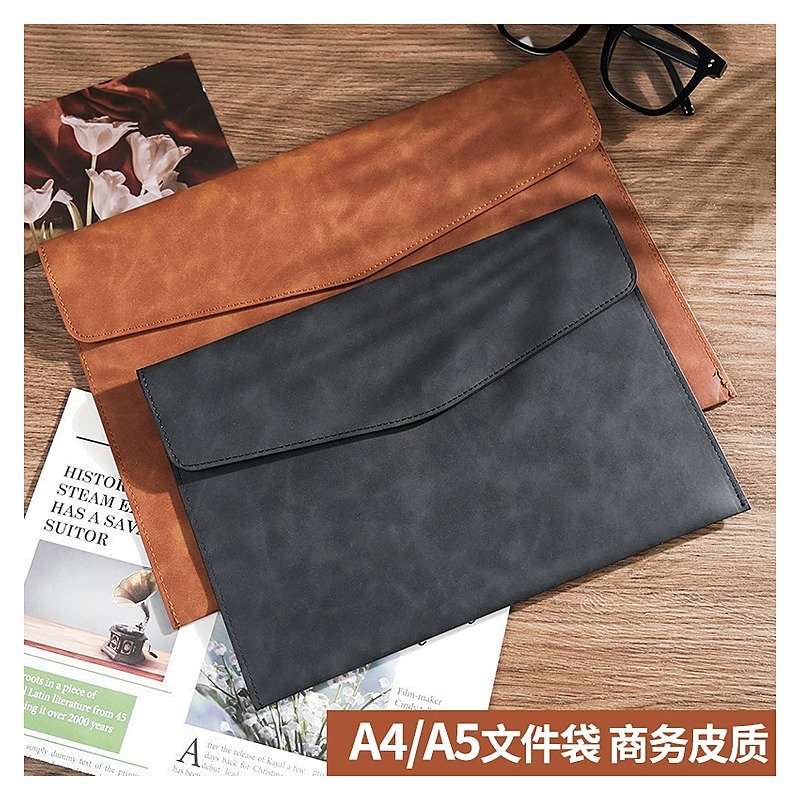 A4 Leather Business Document Folder for School Office Event and Retail Use