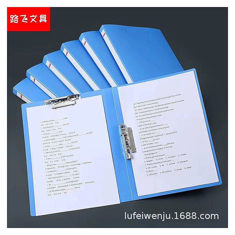 Custom Logo A4 Plastic Storage Clipboard Folder Portfolio for School Office Event and Blue