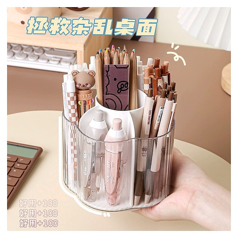 Custom Logo Plastic Desktop Storage Desk Pen Holder Organizer for School Office Edition JM