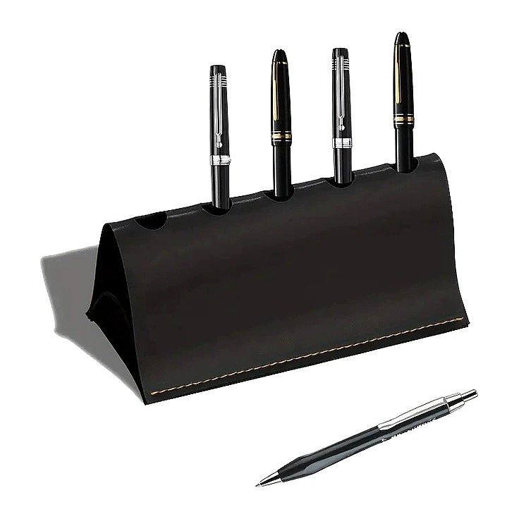 Custom Logo PU Leather Business Storage Desk Pen Holder Organizer for School Office Event