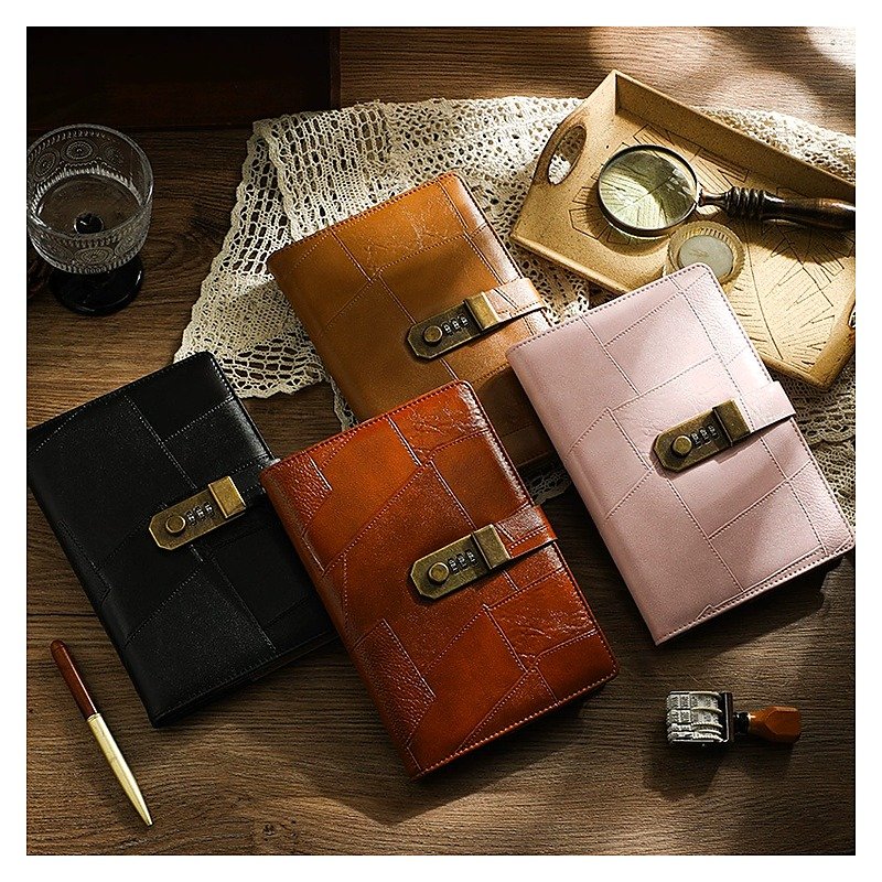 Custom Password Lock Vintage Locking Journal for Gift School and Office Use