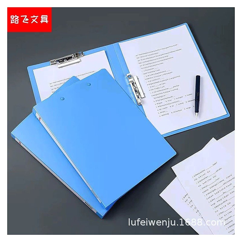 Custom Logo A4 Plastic Storage Clipboard Folder Portfolio for School Office Event and Blue