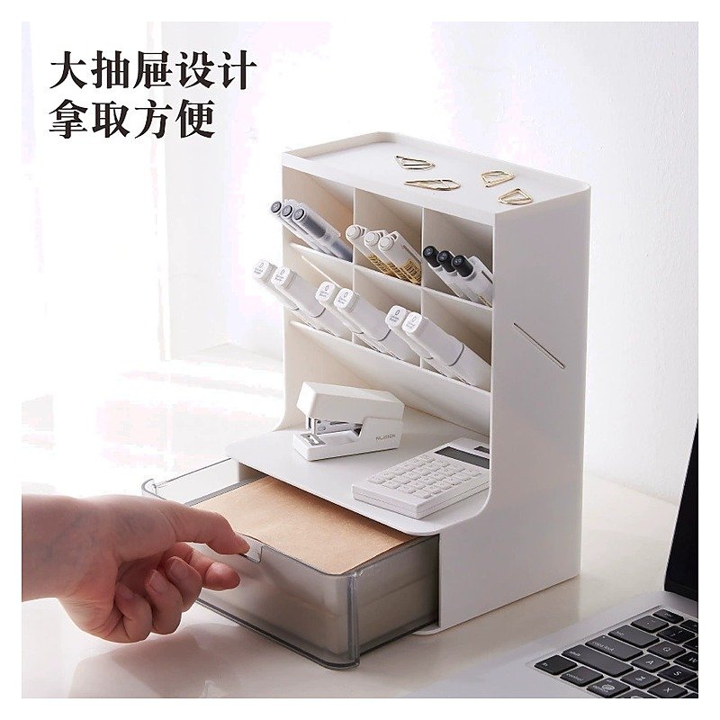 Custom Logo Plastic Desktop Storage Desk Pen Holder Organizer for School Office Edition JV