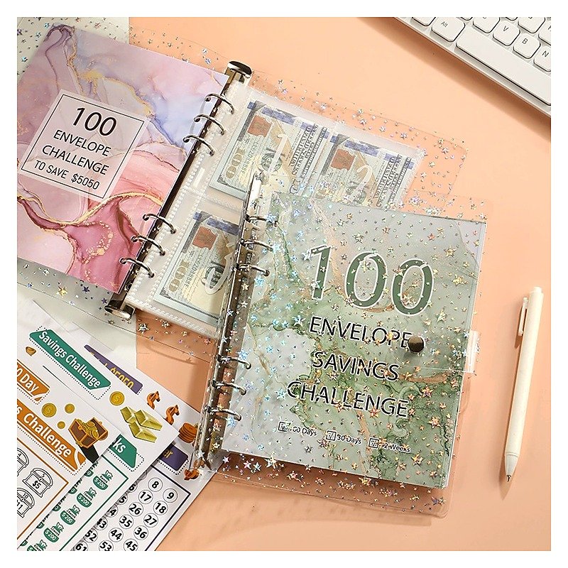 Custom Logo Plastic Loose-leaf PVC Cash Budget Wallet Organizer for School Office Event and