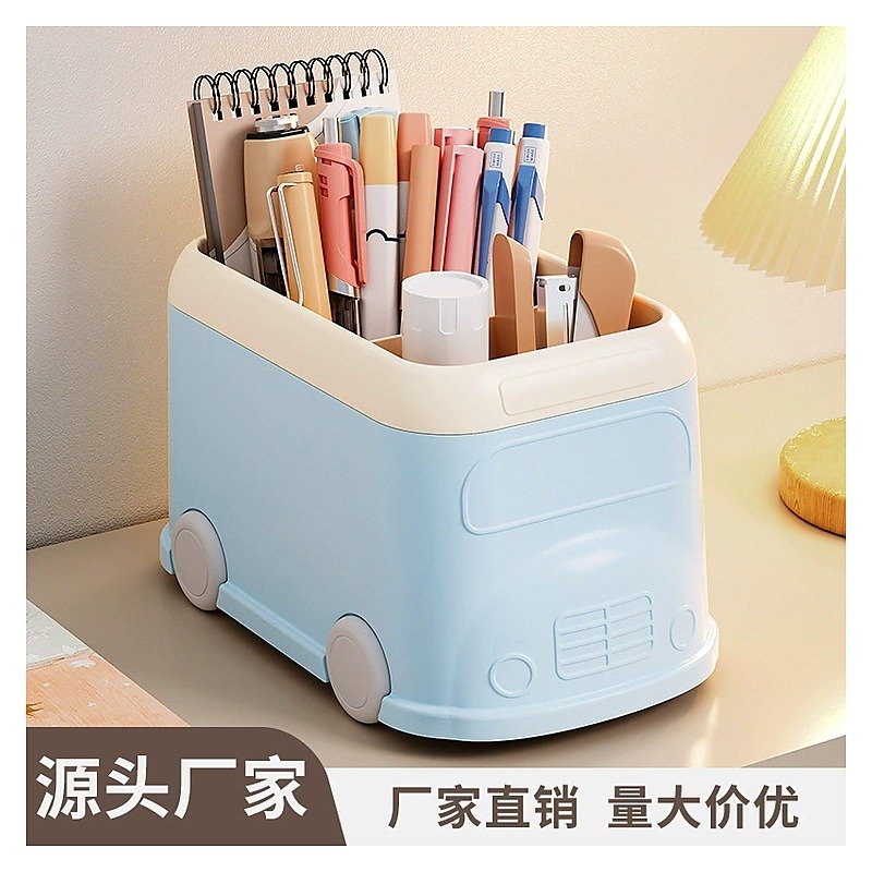 Custom Logo Plastic Minimalist Cute Desk Pen Holder Organizer for School Office Event and