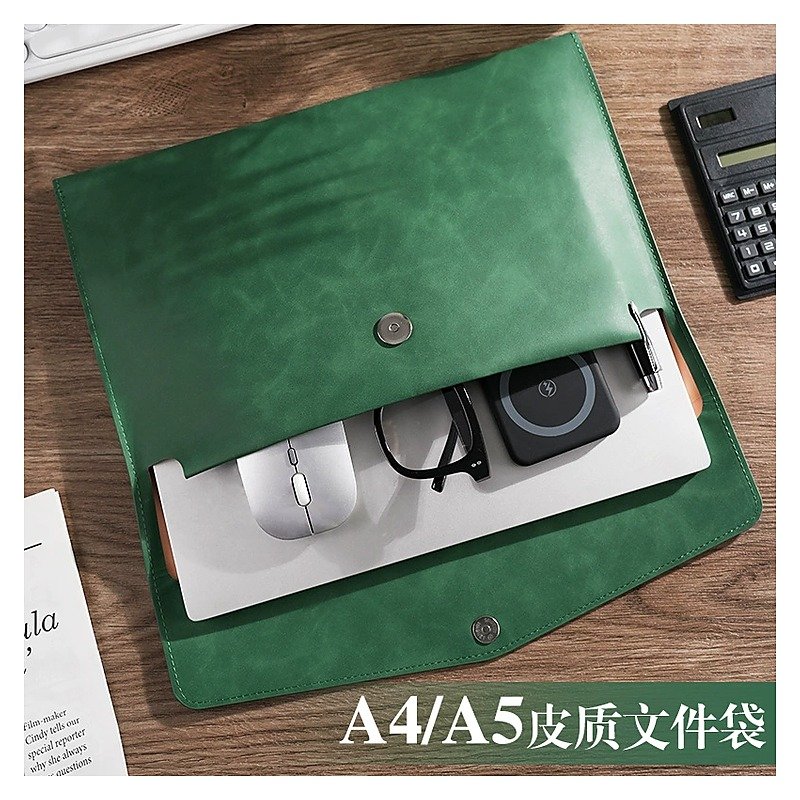 A4 Leather Business Document Folder for School Office Event and Retail Use