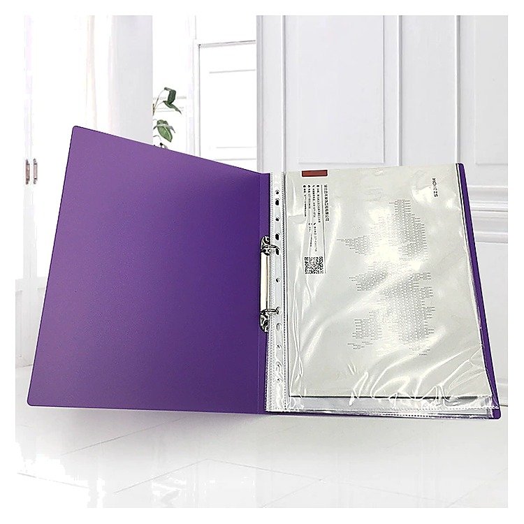 Custom Logo A4 Plastic Loose-leaf Document Folder for School Office Event and Retail Use Clear