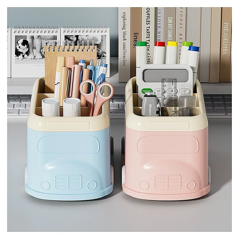 Custom Logo Plastic Minimalist Cute Desk Pen Holder Organizer for School Office Event and