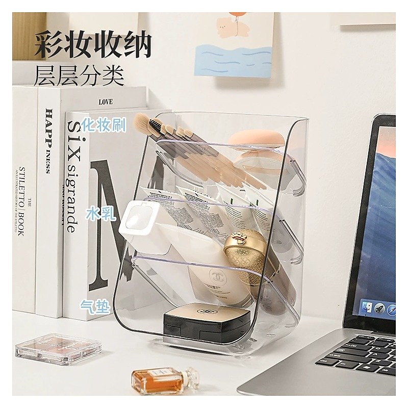 Custom Logo Plastic Clear Desktop Desk Pen Holder Organizer for School Office Event and