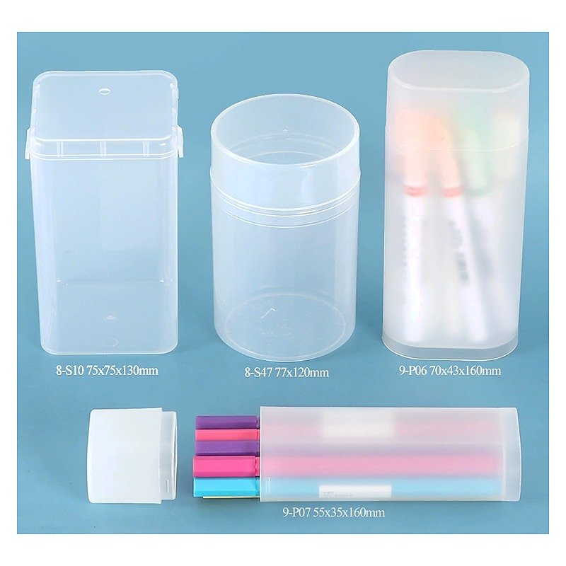 Custom Logo Plastic Clear Storage Desk Pen Holder Organizer for School Office Event and