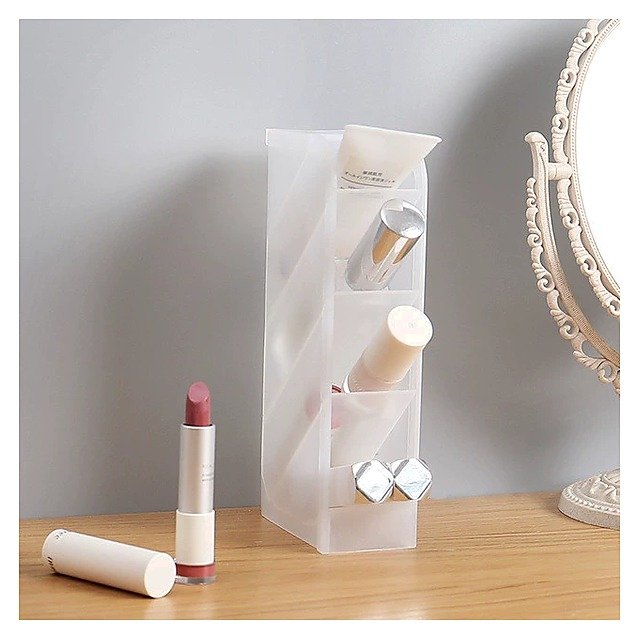 Custom Logo Plastic Minimalist Clear Desk Pen Holder Organizer for School Office Event and