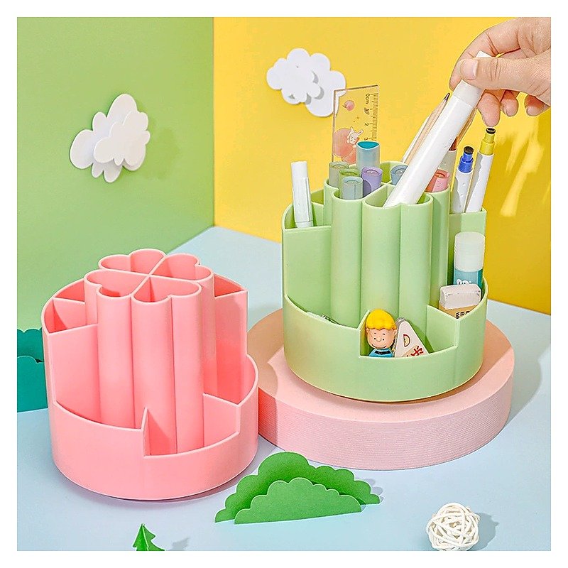 Custom Logo Plastic Minimalist Desktop Desk Pen Holder Organizer for School Office Event and