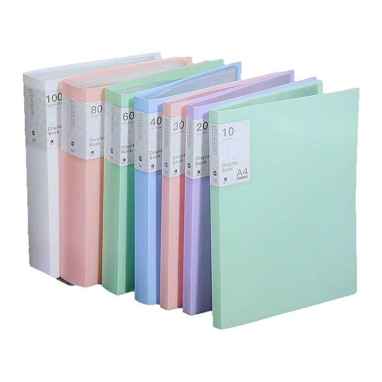 Custom Logo A4 Loose-leaf Document Folder for School Office Event and Retail Use Clear