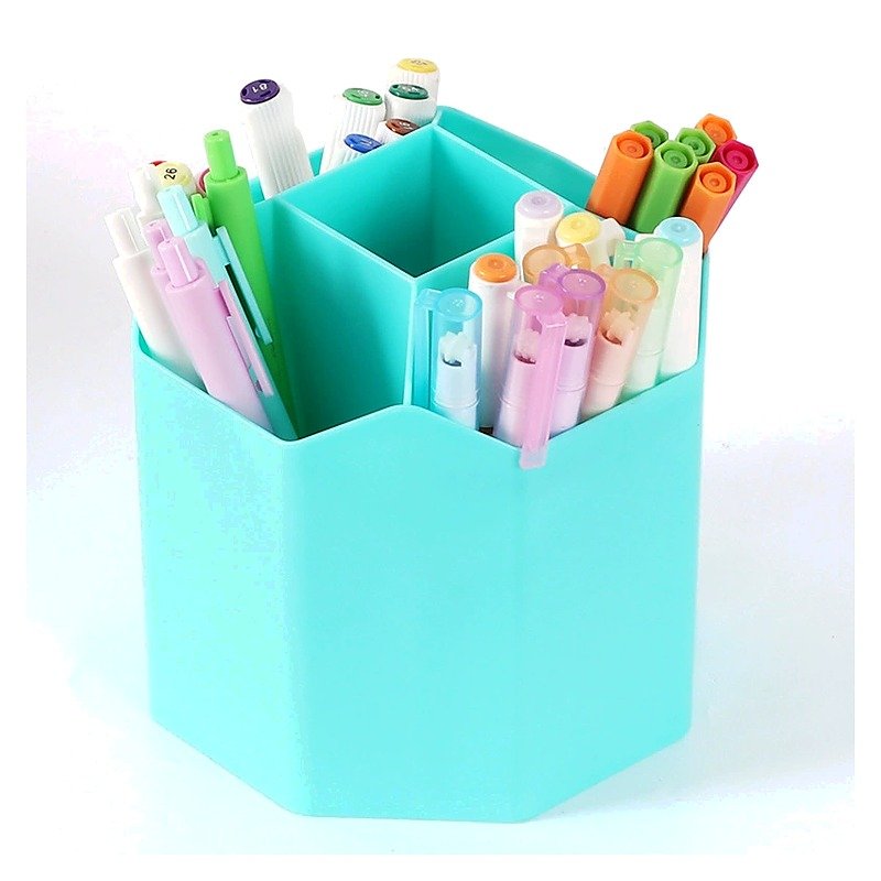 Custom Logo Plastic Clear Storage Desk Pen Holder Organizer for School Office Event and